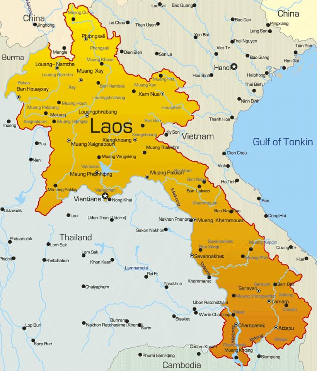 laos na mapě