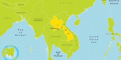 Laos umístění na mapě světa