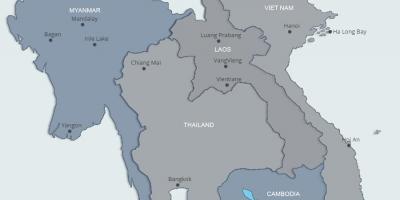 Mapa severního laosu