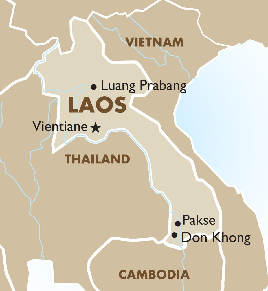 Mapa hlavního města laosu