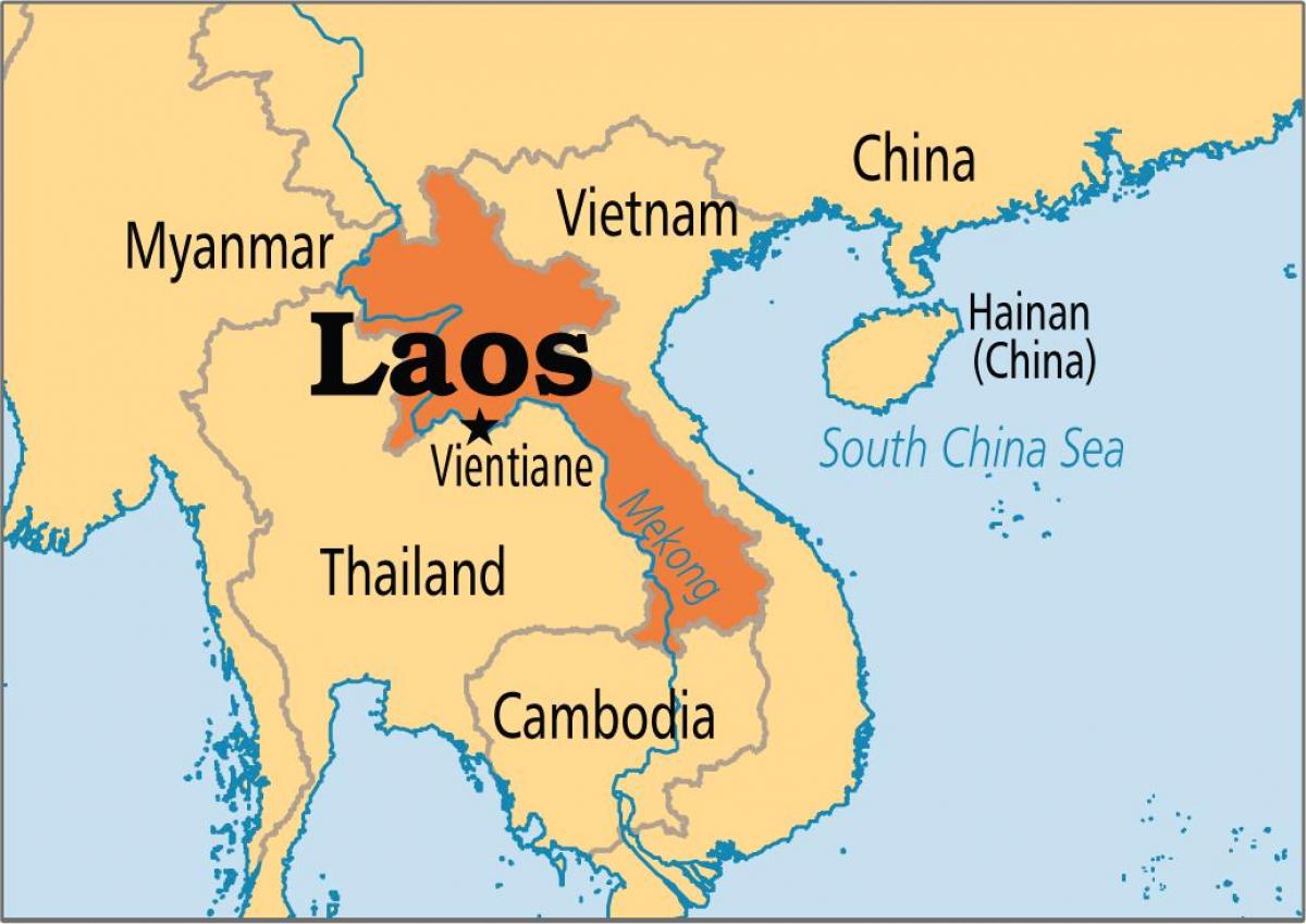 laos, země na mapě světa