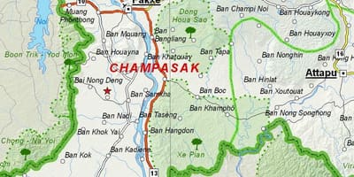 Mapa champasak, laos