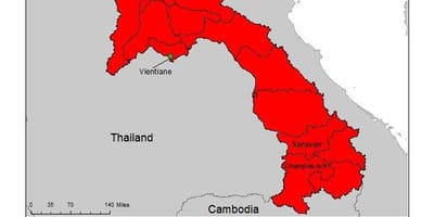 Mapa laosu malárie 