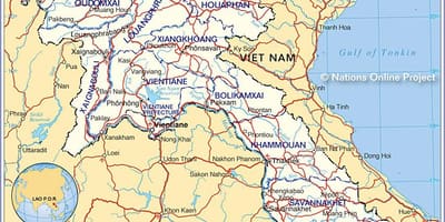 Mapa laosu a okolních zemí