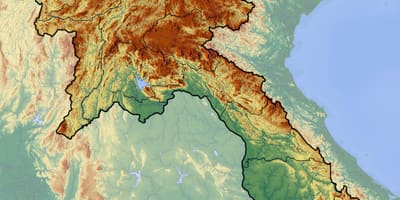 Mapa laosu topografické